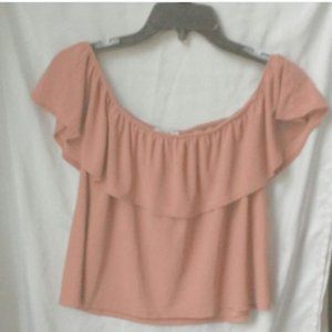 off the shoulder pink top